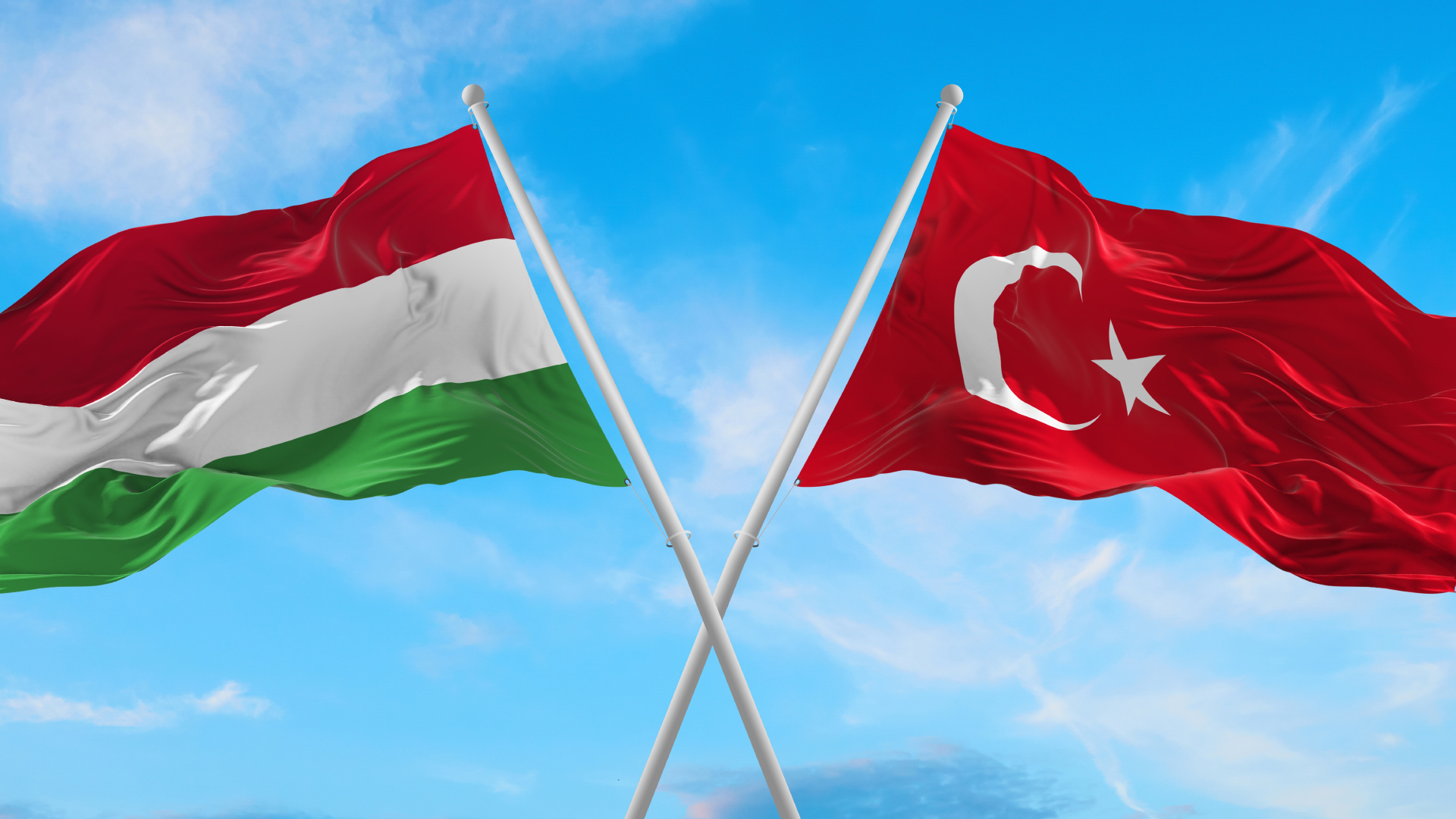 the Hungarian flag and the Turkish flag