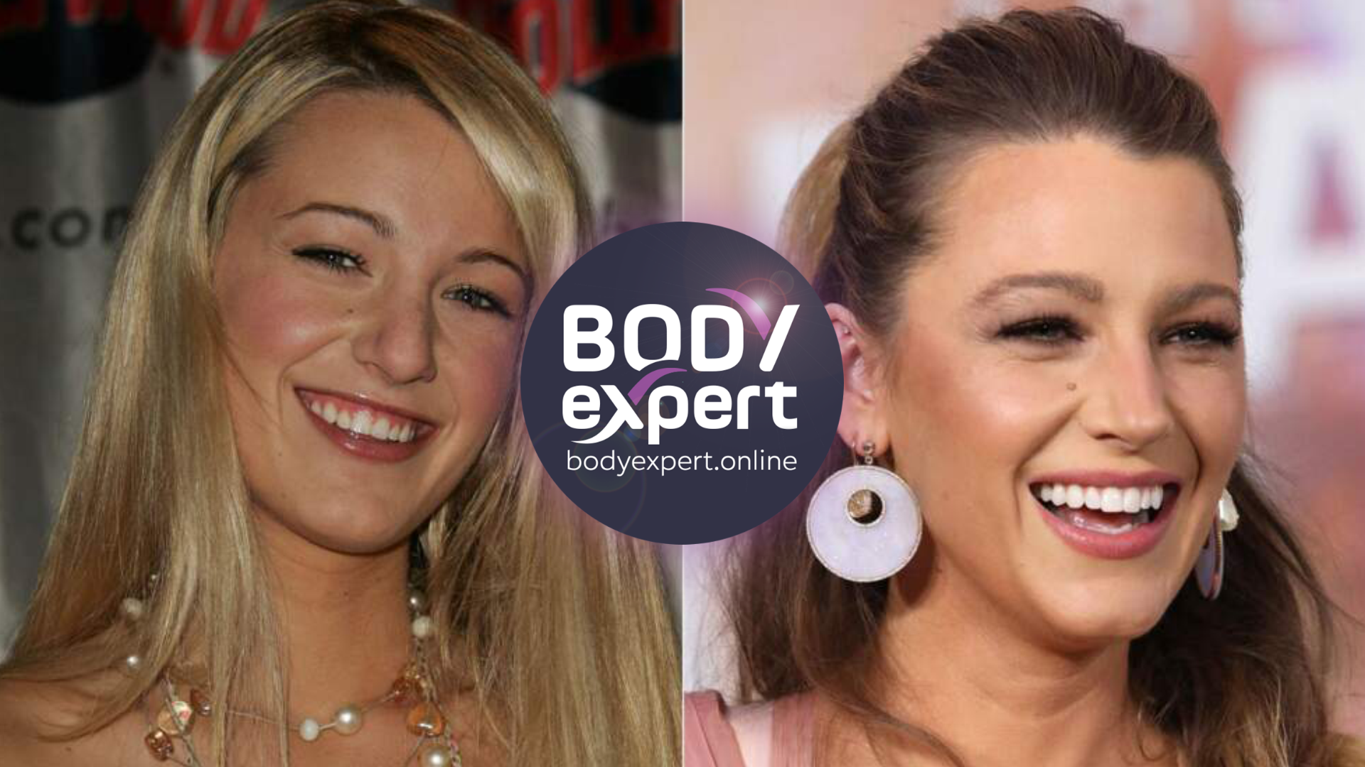 Deux portraits de Blake Lively blonde et souriante, à deux périodes différentes