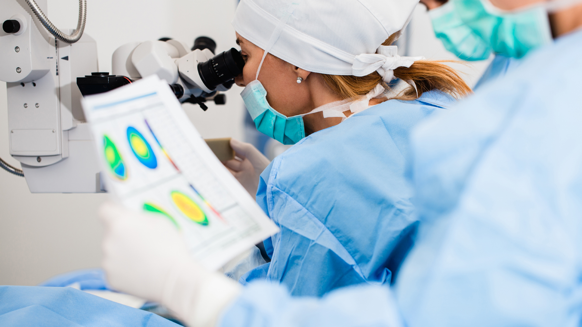 Medical team in an ophthalmic operating theatre