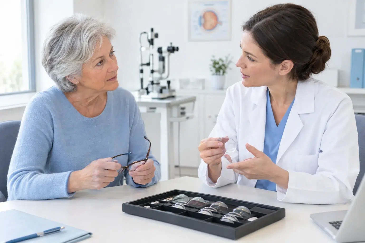 Discussing visual needs and implant choice